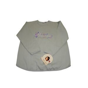 Cherokee Floral Embroidered Sweatshirt Sage Green Pullover Women’s